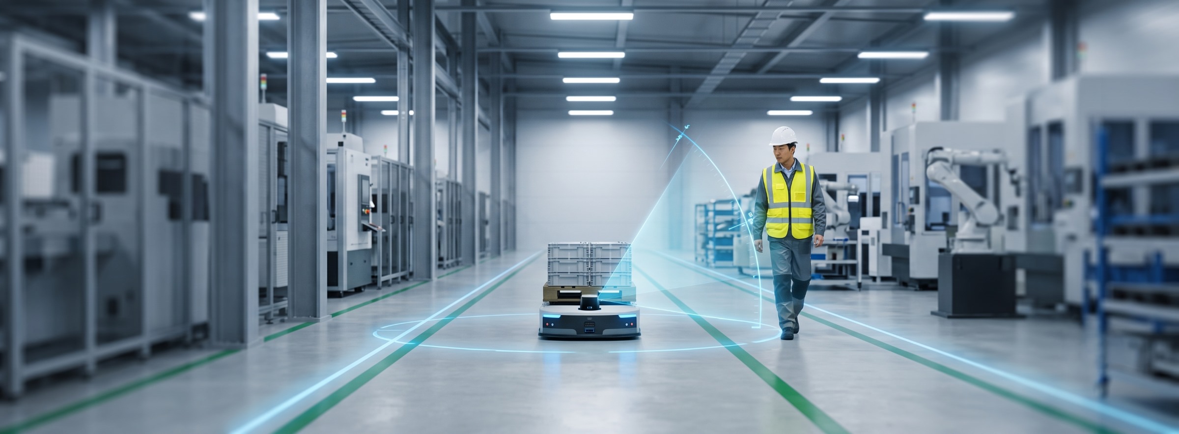 AGV/AMR 管理室內定位應用 - 人車混流安全與車隊調度